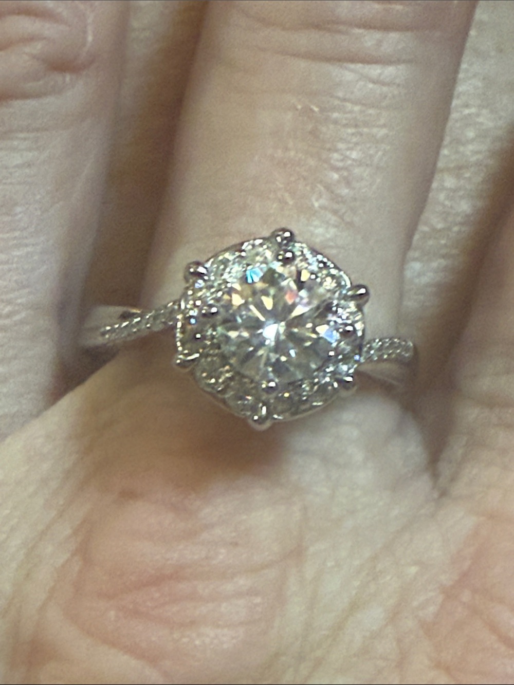 925 sterling silver GRA CERTIFIED moissanite diamond 1CT ring new GORGEOUS